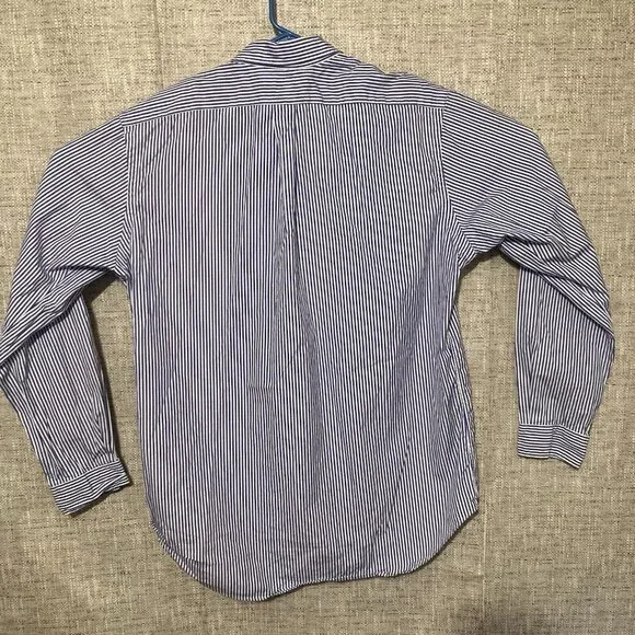 Polo Ralph Lauren Button Down Blue/White Striped Mens L Classic Fit Shirt Pony - Picture 5 of 5